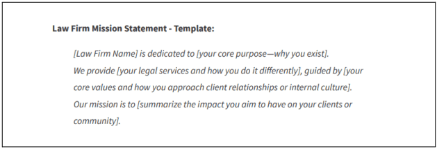Law firm mission statement example template